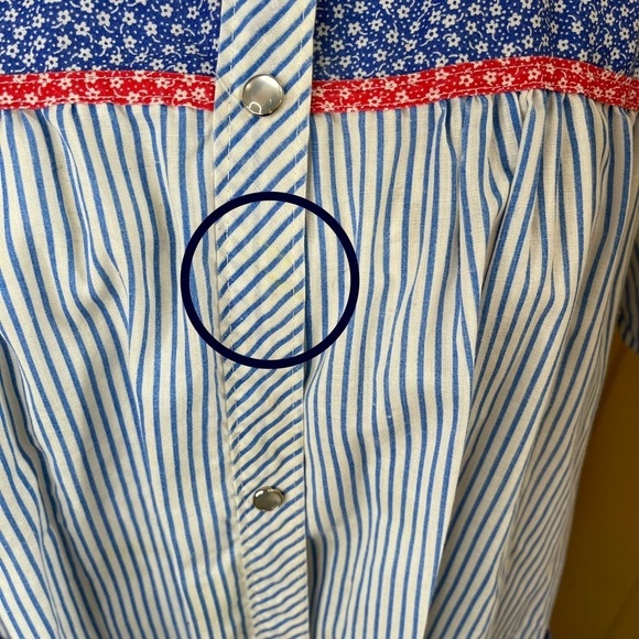 Komar Vintage Blue Duster Robe House Dress Lounge MuMu Pearl Snap Buttons Medium - Picture 3 of 3